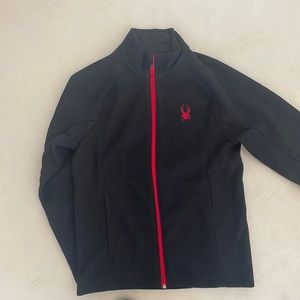 Spyder fleece men’s zip up sweater with red details in size medium